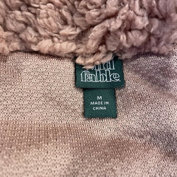 WILD FABLE Mauve Pink Faux Fur Quarter-Zip Pullover Fuzzy Soft Plus Size Medium - Picture 6 of 6